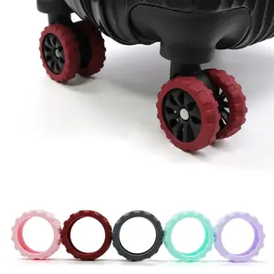 8Pcs/Set 43mm Suitcase Parts Axles Travel Luggage Caster Shoes Silicone with Silent Sound Luggage Wheels Protector Reduce Noise