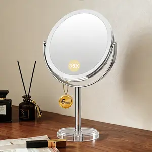 35X Magnifying Makeup Mirror, Dual-Sided 1X/35X Vanity Mirror with 360° Rotation, Detachable Acrylic Travel Mirror for Desk, Bathroom, Bedroom – Perfect Precision Makeup Gift for Women