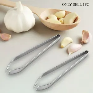 1pc Stainless Steel Garlic Peeler, Suitable For Peeling Garlic And Removing Fish Bones, Stainless Steel Hair Clamp, Kitchen Stuff, Fish Bone Tweezers