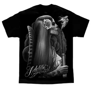 DGA David Gonzales Art Adelita Sugar Skull Shot Guns Tattoos Cowgirl T Shirt Christmas Menswear