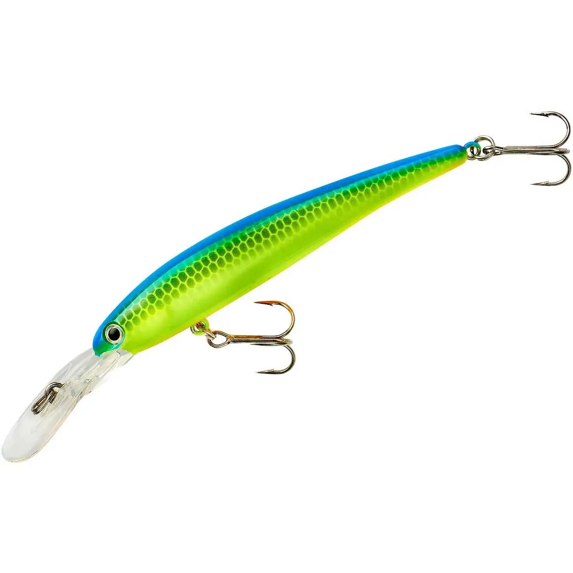 Bandit B-Shad Hard Plastic Fishing Lure, 3½ in Short Length Casting/Trolling Plug with Quick Diving Feature, 3½ Inches, Small Size, Two Treble Hooks
