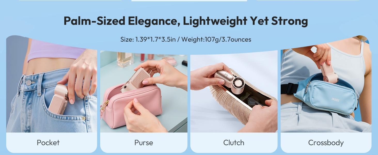 Portable Handheld Turbo Fan — Pocket-Sized with 6 Adjustable Wind Speeds and LED Display | The Ideal Choice for Travel, Outdoors, and Commuting