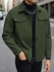 Men's Casual Wool Blend Jacket Coat, Stylish and Versatile Design for Both Casual and Formal Occasions, Perfect for All Seasons, Casual Style Outerwear