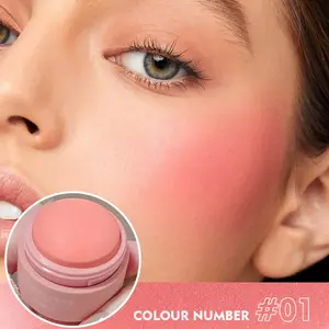 Matte Round Blush Cream, Waterproof Easy Application, Quick Coverage, Natural Rich Color, Suitable for All Skin Types, Perfect Christmas Gift, Cosmetic Product