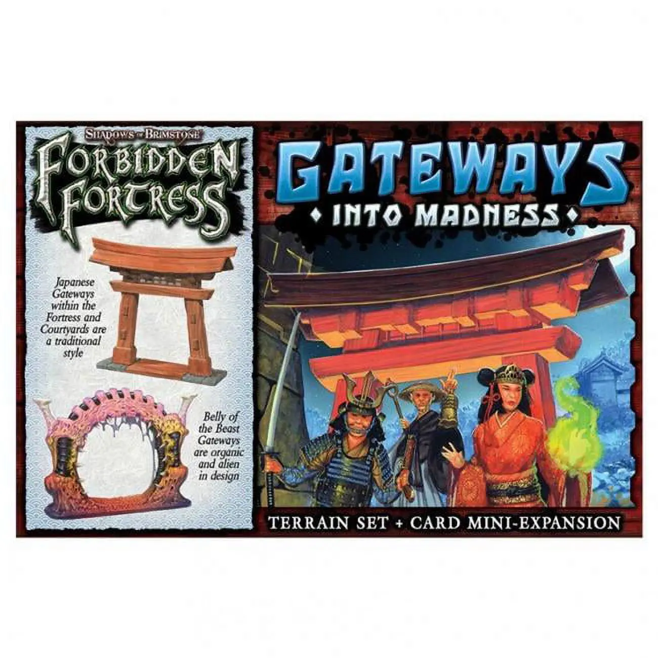 Flying Frog Productions FYF07T02 Forbidden Fortress Gateways Into Madness Miniatures, 15-Card Mini-Expansion with Darkness, Artifacts, Belly of the Beast Gateways & Encounters