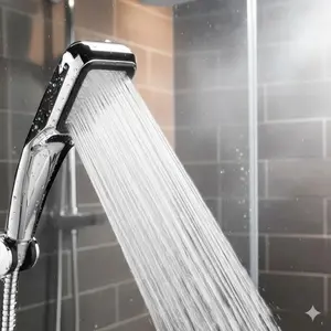 High Pressure Water Saving Handheld Shower Head, No Drill Portable Shower with Multiple Modes & On/Off Switch, Anti-Rust Anti-Clog Massage Shower Head, Ergonomic Non-Slip Grip for Home and Travel
