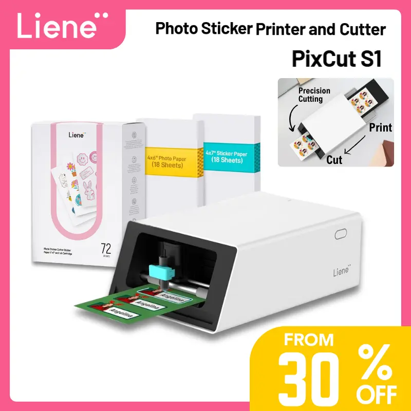 Liene PixCut S1 Photo Sticker Printer & Cutting Machine - All-in-One ...