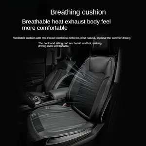 High-End Napa Leather Car Seat Cushion Full Set, Electric-Powered Ventilation & Massage, Breathable Cool-Touch Perforated Design, Universal Fit for Summer Comfort, Car-Compatible Seat Cushions