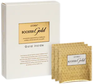 Leorex Booster Gold Anti-Aging Mask with 24K Gold Particles - 10 Units - Deep Cleansing & Firming gold moisturize
