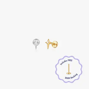 Stella Star Titanium Flat Back Stud (Single)