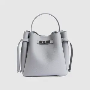 【Small Size】Geniuen Leathe Bucket With Pouch Women's Bag