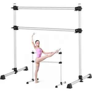 VEVOR Ballet Barre, Barre Bar for Home, Freestanding Portable Ballet Stretching Dance Bars, Height Adjustable Anti-Wobble Fitness Gym Studio Equipment