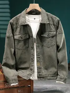 Spring and Autumn Denim Jacket, American Casual Style Coat for Men, High Street Loose Fit, Fashionable, Trendy, Handsome & Versatile Jacket
