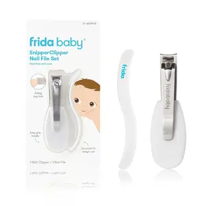 NailFrida Baby Nail Clippers & Nail File & Buffer for Newborns and Up, Safety Spyhole, Nickel Free, Curved Clipper to Fit Babies Nails