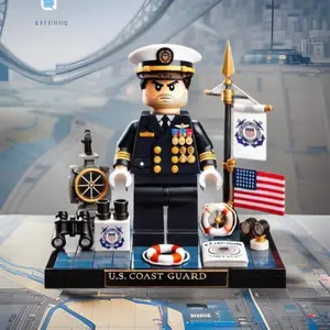 Compatible Lego Cross-Border Small Particle Blocks Military Display Toy Soldier Scene Figures, Office Decor, Educational Assembly Toy, Play Experience