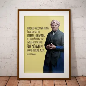 Harriet Tubman Art Wall, Black History Month Poster, Unframed Black Man Art Print, Office Decor, Motivational Gift for Friends.