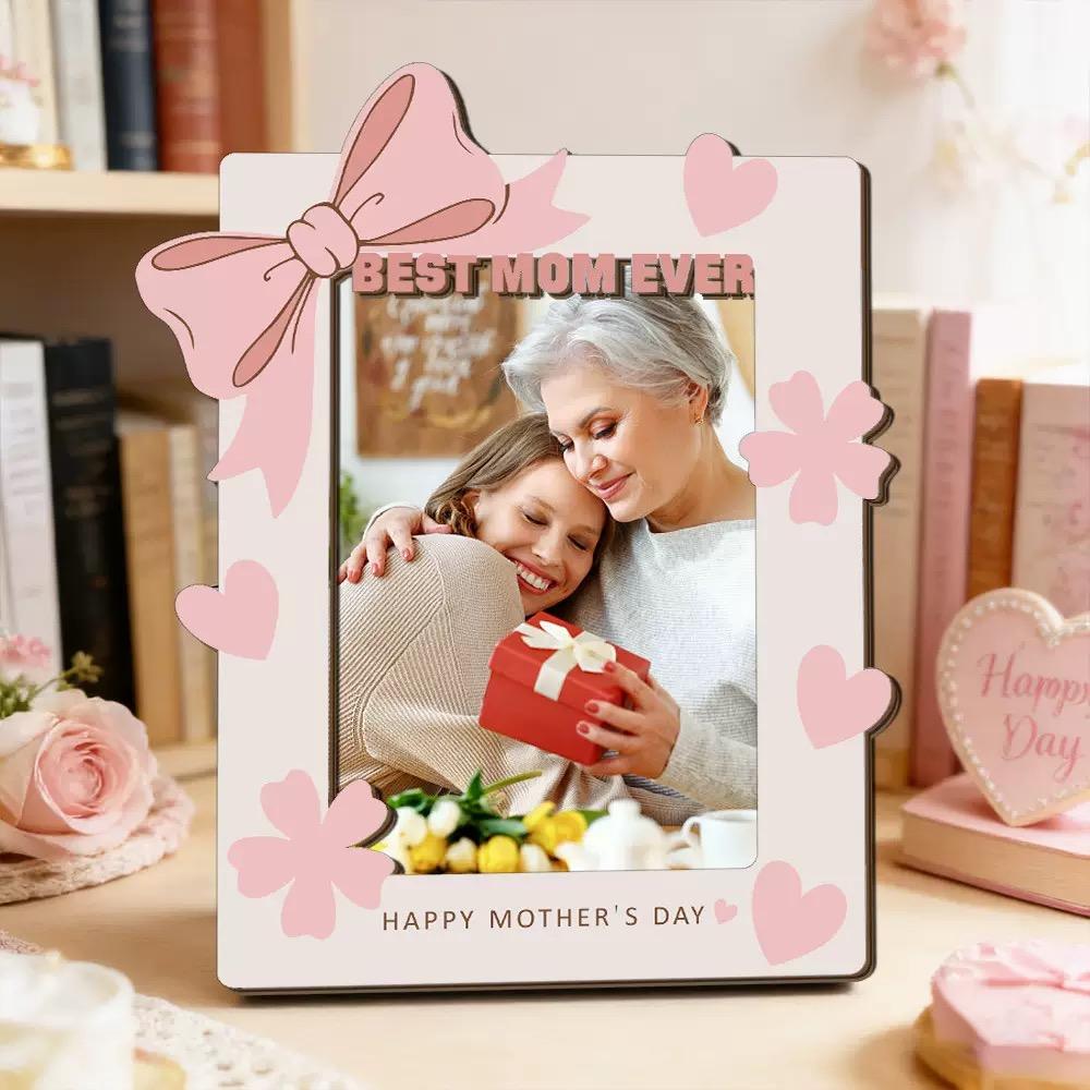Mother's Day Best Gift for Mom Wooden Display Frame ,Commemorative Keepsake Gift from Son or Daughter to Mother