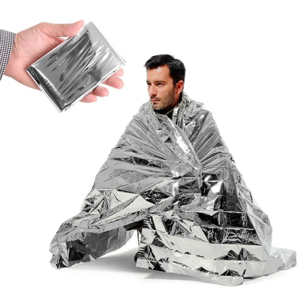 Outdoor life-saving blanket Sunscreen blanket Camping emergency survival insulation blanket Silver earthquake emergency blanket Survival blanket Anti-loss of temperature