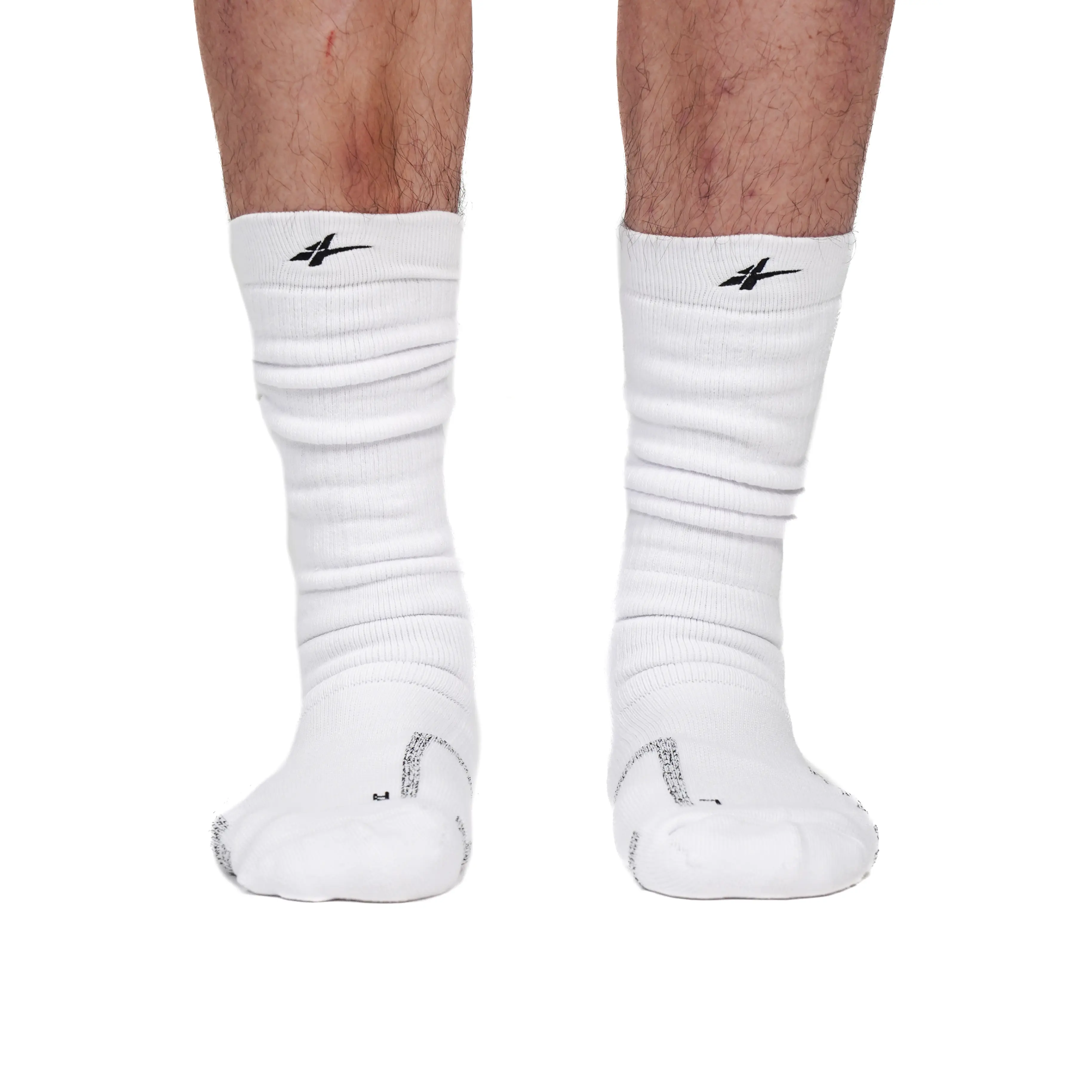 SPO Pro White Terry Crew Training Socks, Cushioned Impact Protection, Compression, Sweat-Wicking Cool Dry Comfort, No Sore Ft, Athletic Sports for Basketball, Gym, Unisex Youth & Adults