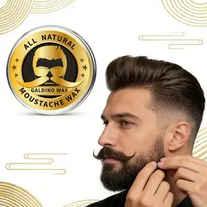 Men's Premium Mustache Wax, Smooth Cream Texture, Long-Lasting Hold, No Irritating Chemicals, Natural Ingredients, Natural Mustache Wax for Handlebar & Full Face