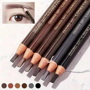 6Pcs Sharpenable Eyebrow Pencil Set Long Lasting Natrual Wild Brow Makeup Waterproof Fadeproof Black Eyebrow Pens High Pigmented Easy To Outline Cosmetic