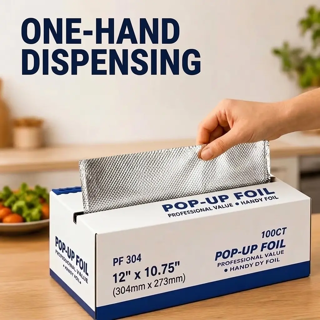 Pre Cut Aluminum Foil Sheets 100 Count, 12 x 10.75 Inch Heavy Duty Pre-Cut Tin Foil Dispenser Box, Non-Stick Heat Resistant Foil Wraps for Sandwiches, Baking, Grilling, Restaurant Catering