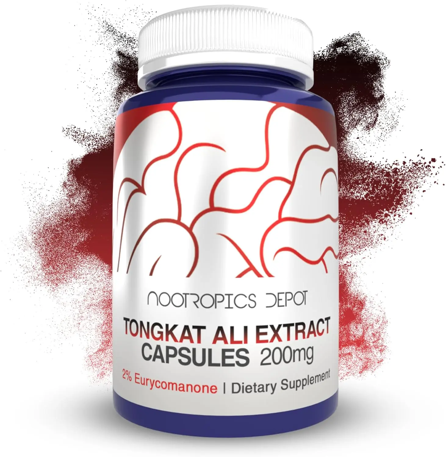 Nootropics Depot Tongkat Ali Extract Capsules | 200mg | 120 Count | Eurycoma longifolia Root Extract