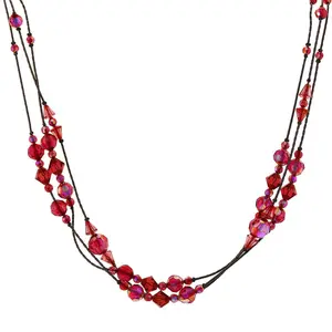 Illuminations AB Crystal Beaded Strand Necklace 16" + 3" Extender
