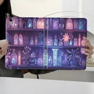 Purple Magic Potion Design iPad Case，Protective Cover iPad Book-Style Case for iPad Pro 2024 2023 2022 2021 2020 2019, Full Protection and Pen Slot for Office and School Use, Perfect Gift for Family and Friends
