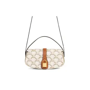 CELINE Tabou Mini Monogram Leather Crossbody Bag for Women in White