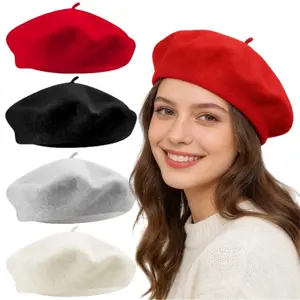 4 PCS Classic Wool Beret Hats for Women and Men, French Painter Beret Unisex, Warm Winter Beret for Holiday Outfit,Christmas & New Year Gifts