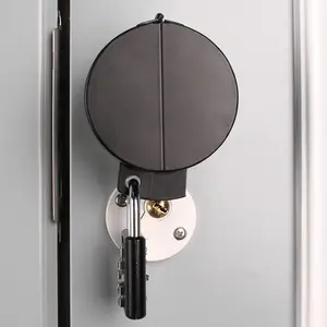 Door Knob Lock Cover Without Drilling Doorknob Lockfrom Outside Prevents Turning of Door Knob and Access to Keyhole,for Apartment Evictions,Childproof &Dementia Patients(Black with Lock