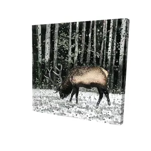 212 MAIN High-Def Caribou (Deer) Unframed Art Print - 24x24 in, Artistic Nature Artwork, Modern Home Decor Decoration for Bedroom Walls