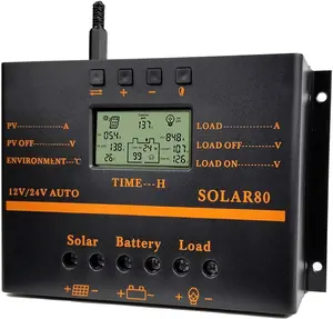 LCD Display Current Solar Controller Solar Panel Battery Charging Regulator Photovoltaic Power Generation Home