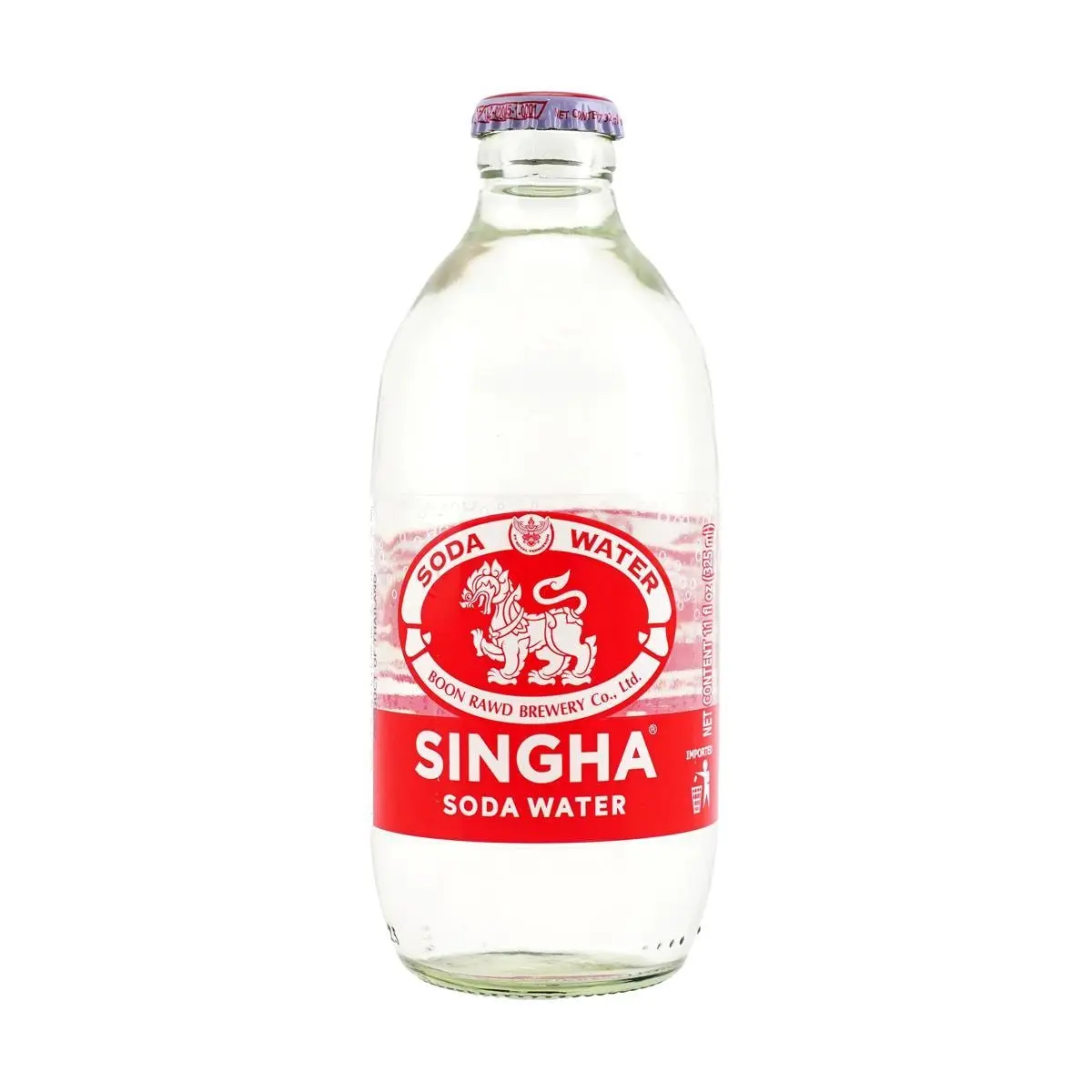 SINGHA Thai Sugar-Free Soda Water 325ml - Crisp & Refreshing Sparkling Beverage
