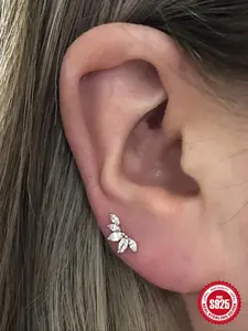 925 Sterling Silver Artificial Crystal Decor Earrings, Elegant Jewelry for Women for Party, Daily Decor for Girl, Trendy All-match & Exquisite Jewelry for Birthday Gift