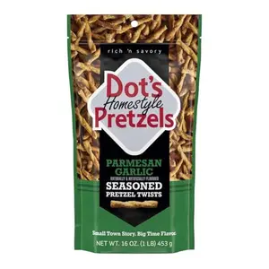 Dot's Pretzels Parmesan Garlic Seasoned Pretzel Twists, Healthy Kids Snacks, 16oz Grocery Sized Bag
