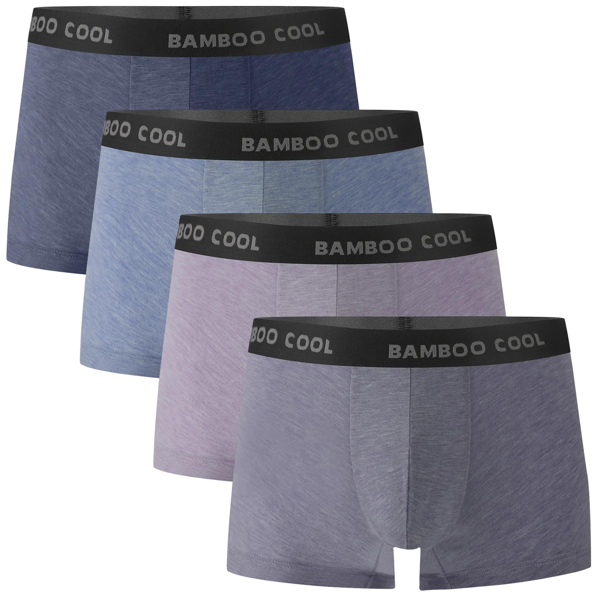 BAMBOO COOL Men's Seamless Bamboo Viscose & Elastane Boxer Briefs - All-Season, Lightweight, Tag-Free, Breathable, No-Ride Up, Plain, Casual for Daily Activities & Sports