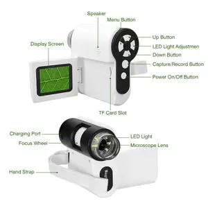 1000X Handheld Microscope 2'' LCD Screen Portable Handheld Digital Microscope Adjustable LED Lights Pocket Microscope for Kids
