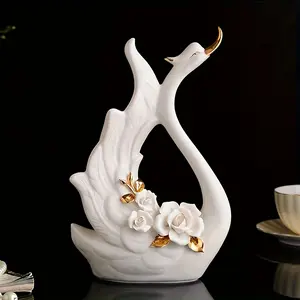 Elegant Swan Couple Ceramic Statues – Perfect Mother’s Day or Wedding Gift!European-style light luxury ornament—ideal for living rooms, wine cellars/cabinets, studies, TV cabinets, and home foyers