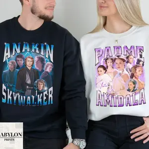 Anakin And Padme Matching Couples Shirt, Sweatshirt Hoodie WDW Matching Tee WDW Vacation 2024 Star Galaxy's Edge Wars Shirt Gift For Her Him 45747 1971