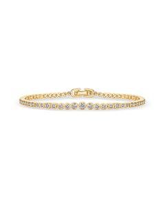 PAVOI 14K Gold Plated Graduated Simulated Diamonds Bezel Set Tennis Bracelets for Women - Cubic Zirconia Round Statement Bride Bracelet