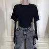 Liana Rhinestone Lace Bodysuit with crop t-shirt top