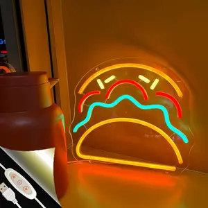 1 Pack Hamburger Neon Sign, Burger Neon Sign for Restaurant Bar Food Shop, Snack Bar Home Wall Decor, Fast Food Sign