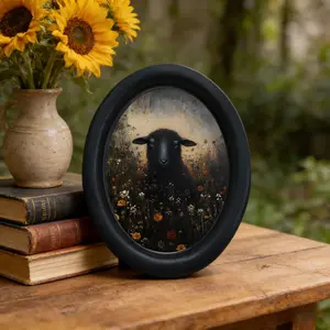 Vintage Frame Wall Decor, Halloween Atmosphere Decoration, American Retro Style, Suitable for Halloween, Christmas, Thanksgiving, Sheep