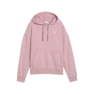 PUMA Womens Elevated Essentials Acid Wash Fleece Hoodie Casual Outerwear Casual - Pink