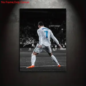 1 piece/set frameless canvas painting print poster, classic realistic art, Cristiano Ronaldo goal celebration, a perfect gift for football culture enthusiasts, ideal gift for bedroom, living room, dorm hallway, kitchen, mural, wall decoration, room decor