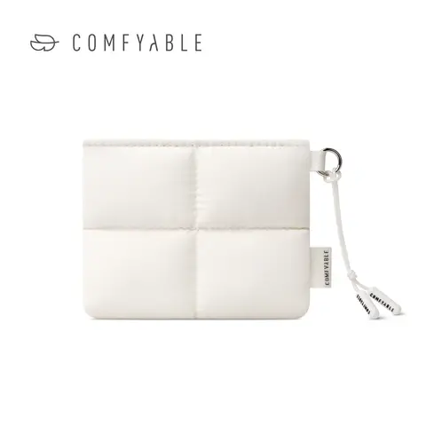 COMFYABLE Cute Puffy Style Women's Coin Purse - Card Slot Wallet Keychain Pouch with ID Window, Comfy Vibe Daily Storage for Keys Earphones, Mini Useful Gift for Women, Cute Puffy Style, Comfy Vibe