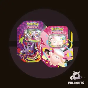 Mega Moonlight Tins — Mega Gengar and Mega Clefable — Promo Card and 4 Packs — Pokemon Trading Card Game TCG