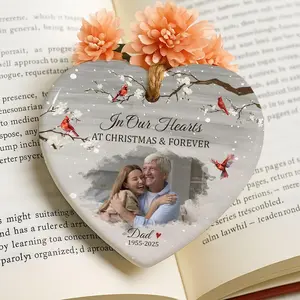 In Loving Memory Personalized Photo Ornament - Custom Memorial Gift for Dad, Mom, or Loved One - Christmas & Memorial Day Keepsake